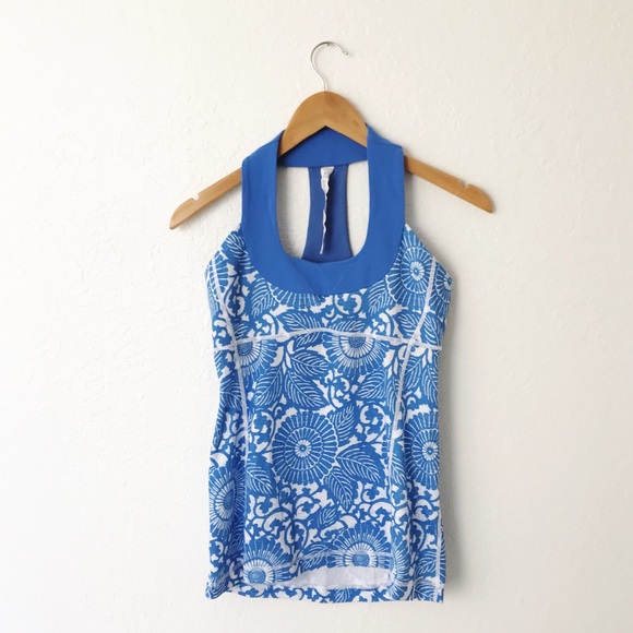 Lululemon Beachy Floral Porcelain Scoop Neck Tank - Picture 2 of 5